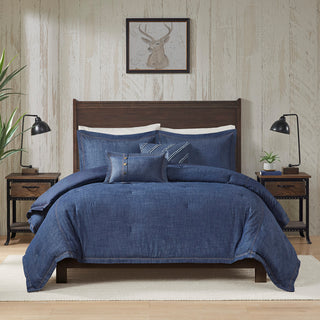 Woolrich Perry Oversized Denim Comforter Set, Blue