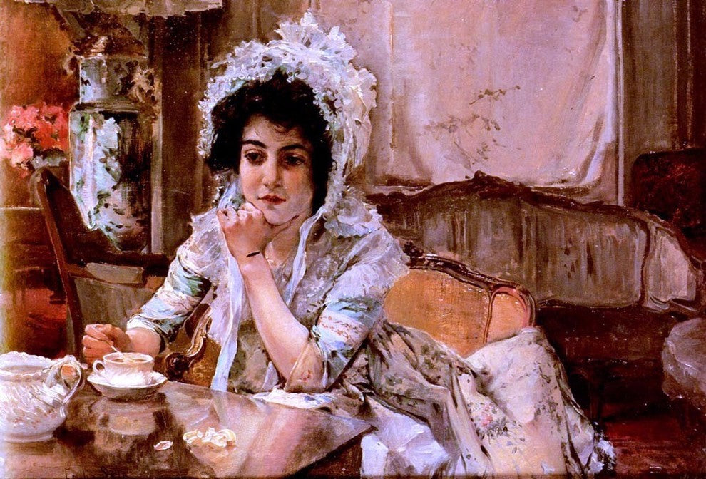 Emilio Sala y Frances Tea Time, 18"x27" Wall Decal