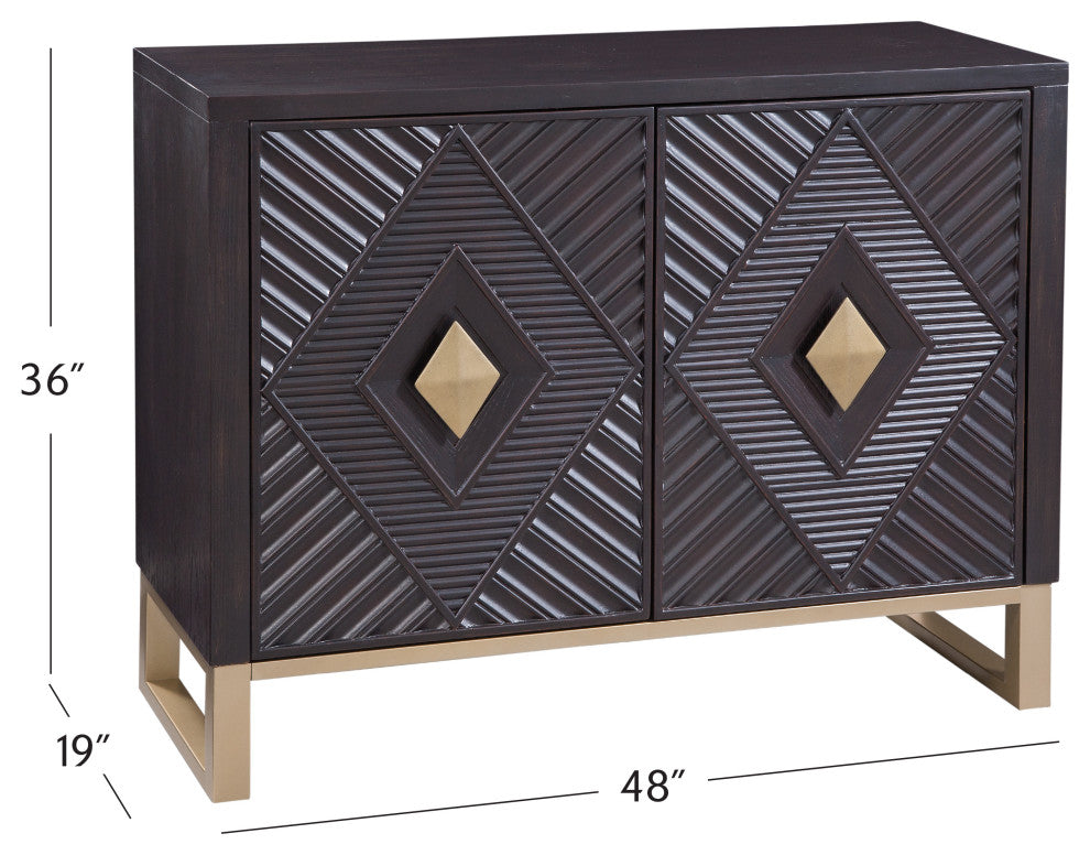 Allamar Boho Bar Cabinet - Brown/Gold