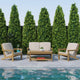 Charlestown All-Weather Poly Resin Wood Adirondack Loveseat with Cushions, Natur