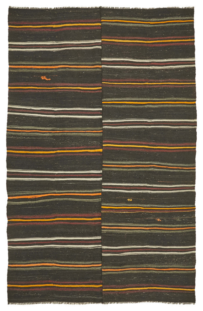 Rug N Carpet - Handmade Anatolian 7' 10'' x 12' 4'' Vintage Goat Hair Kilim Rug