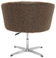 Accent Chair, Faux Vinyl Leather, Steel, Vintage Brown, Silver, Hospitality