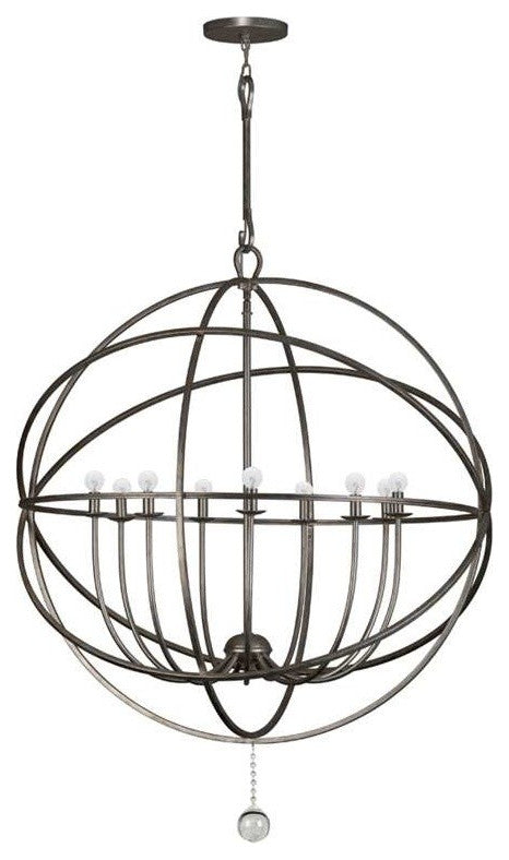 Solaris 9-Light Chandelier, English Bronze Finish