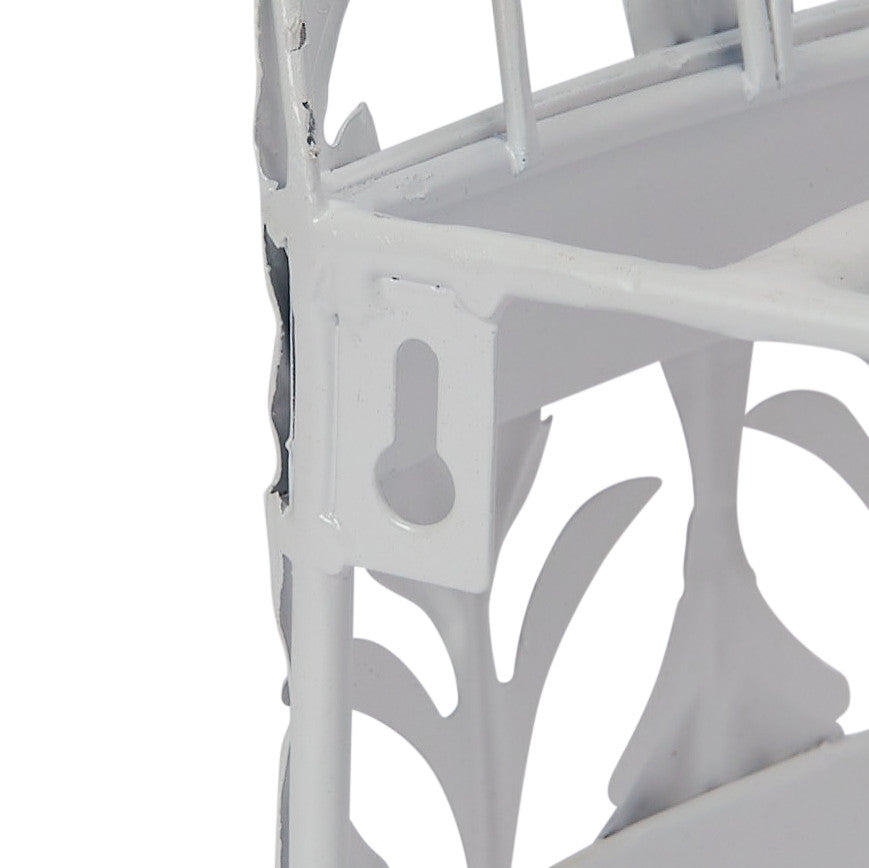 Decorative Metal Curtain or Canopy Crown, White Finish