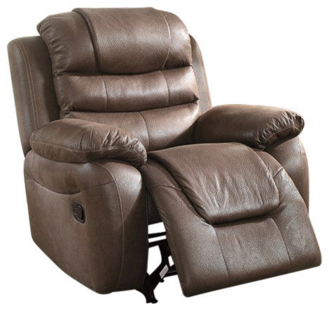 Leatherette Rocker Recliner, Dark Coffee Brown