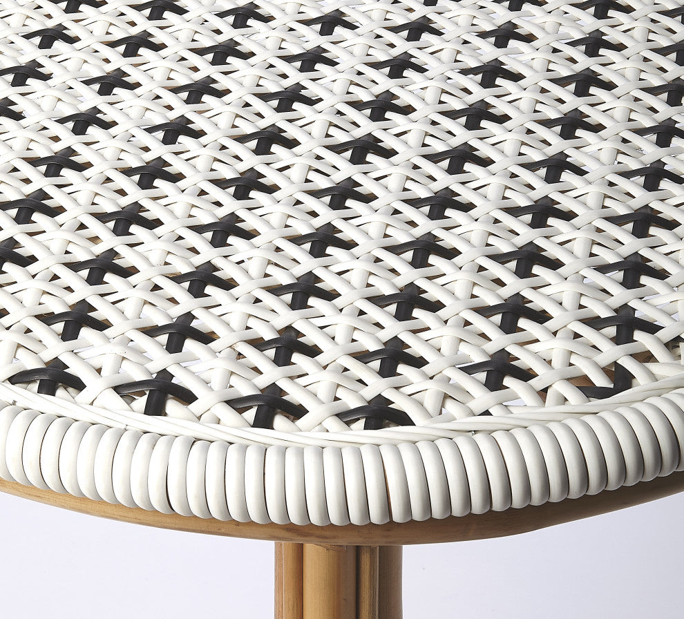 Butler Tenor White & Black Rattan Bistro Table