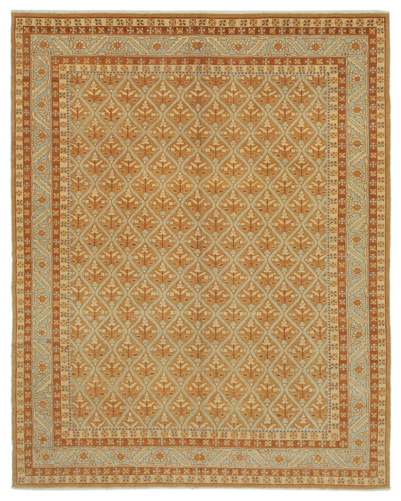 Rug N Carpet - Handmade Oriental 7' 7" x 9' 5" Pastel Oushak Area Rug