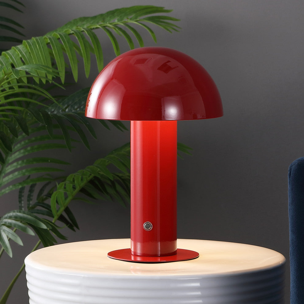 Bohemian Rechargeable/Cordless Iron Dimmable Integrated LED Mushroom Table Lamp