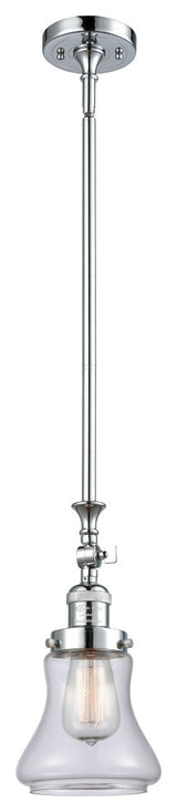 1-Light Bellmont 6.5" Mini Pendant, Polished Chrome, Glass: Clear