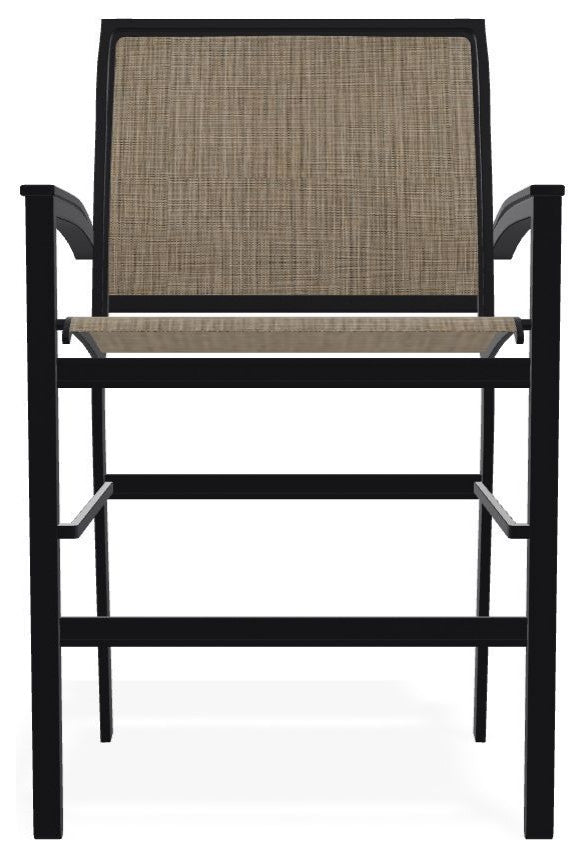 Bazza Sling Balcony Height Stackable Outdoor Stool, Kora/Black