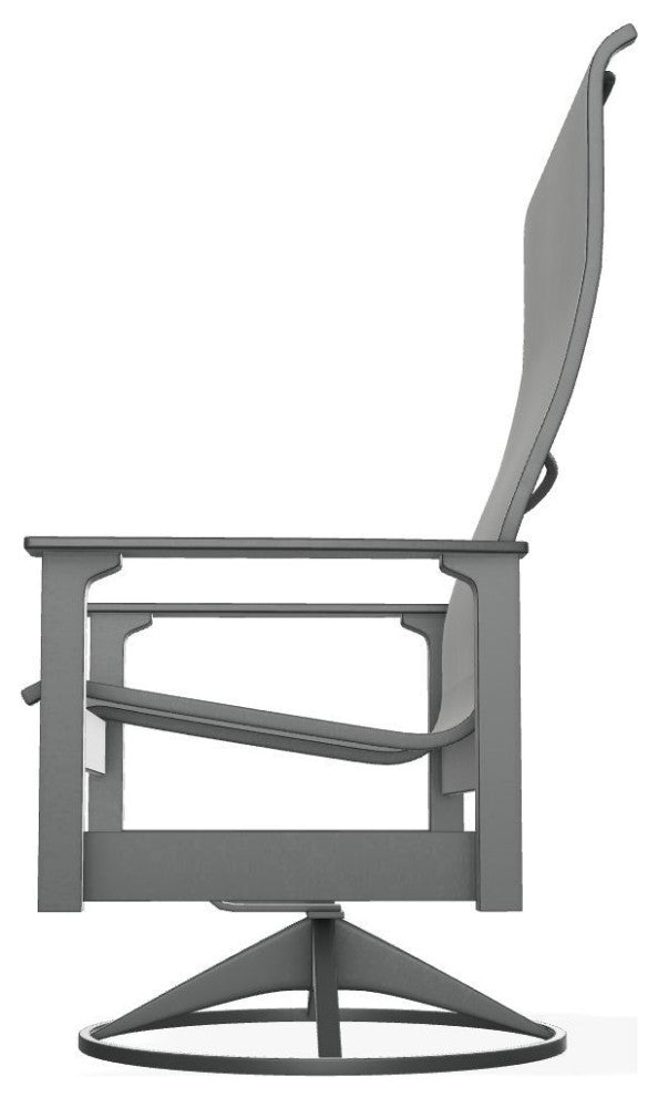 Leeward Sling Outdoor Swivel Rocker, Alloy/Graphite