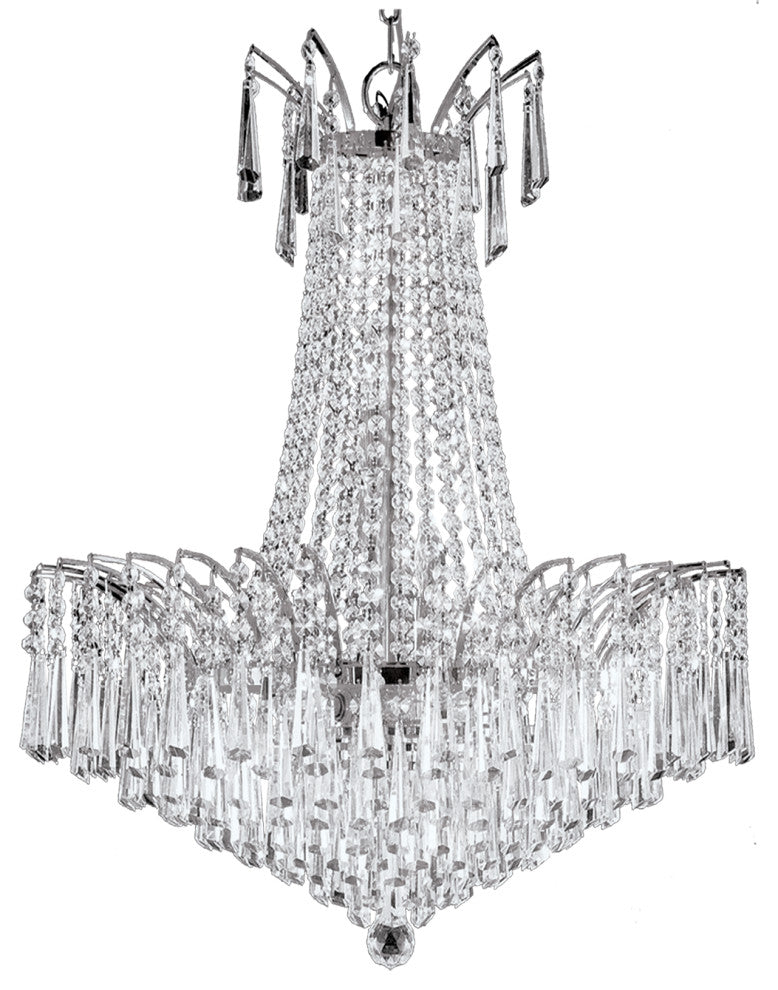 Artistry Lighting Victoria Drop Collection Crystal Chandelier, Chrome, 29"x32"