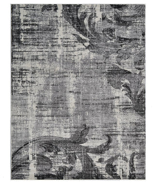 MACHINE MADE HEATSET POLYPROPYLENE AREA RUGS -Silver Color,Floral Design, [Rectangle] 9'x12'