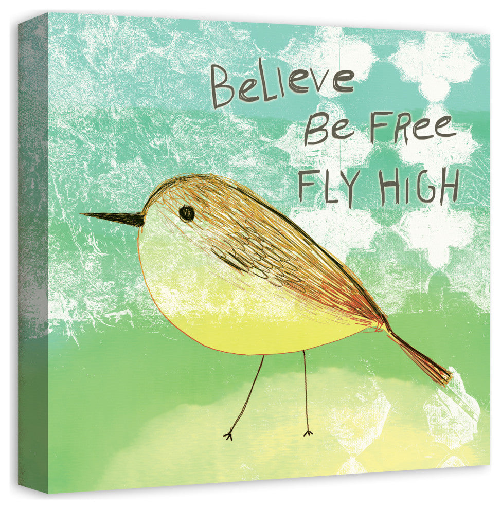 Believe Be Free Fly High 16x16 Canvas Wall Art
