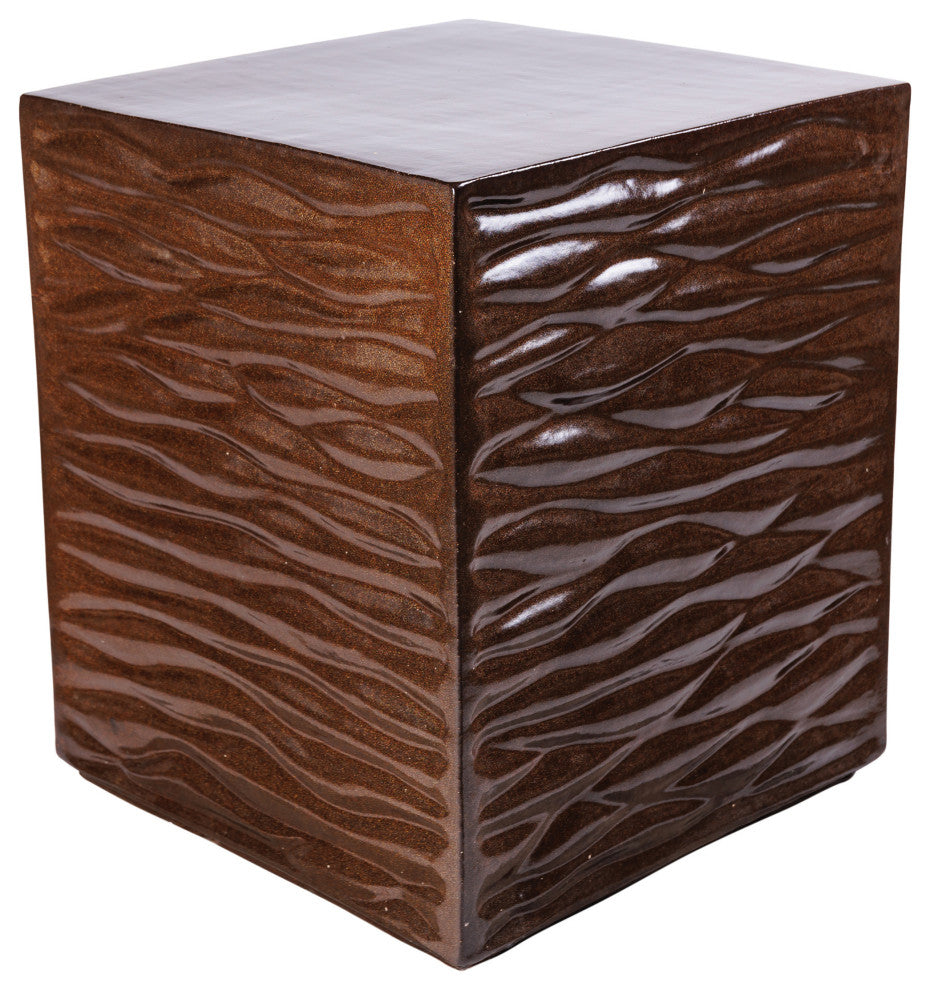 Zen Brown Ceramic Patio Accent Table