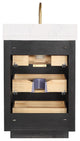Vinnova Cadiz Bath Vanity, Composite Stone Top, Black, 24", With Mirror