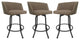 Joey Swivel Metal Stools, Set of 3, Basin Beige, Gray, 34"