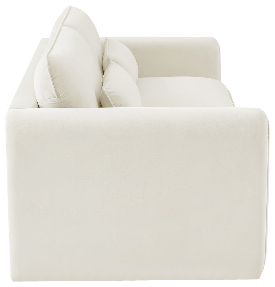 Sloan Cream Velvet Fabric Sofa