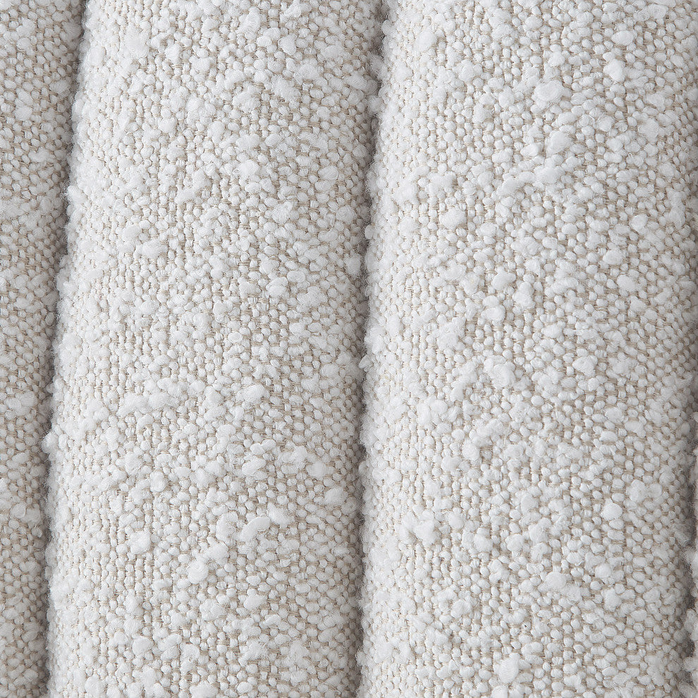Nash Boucle Fabric Upholstered Bed, Cream, Full