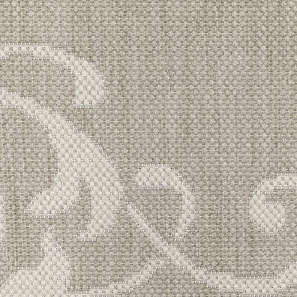 Parlan Floral Medallion Indoor-Outdoor Area Rug, Gray, 5'3"x7'3"