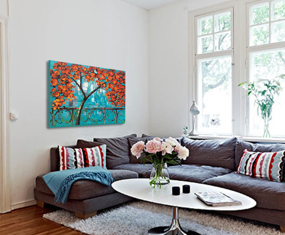 "Autumn in Manhattan" Hand Painted Canvas Art