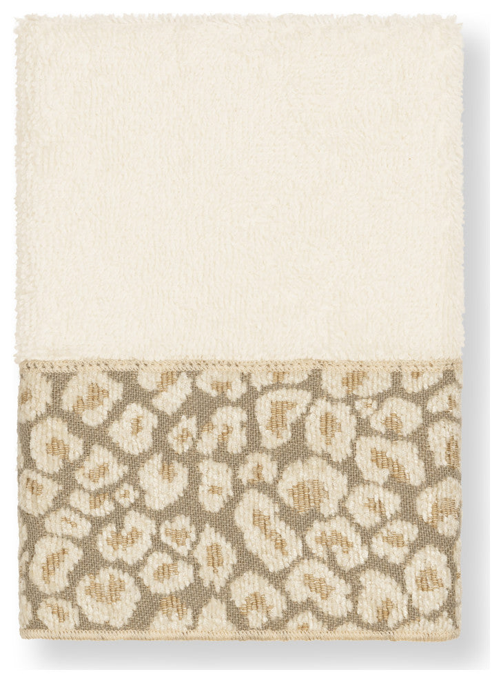 Linum Home Textiles Turkish Cotton Spots 3-Piece Embellished Towel Set, Cream