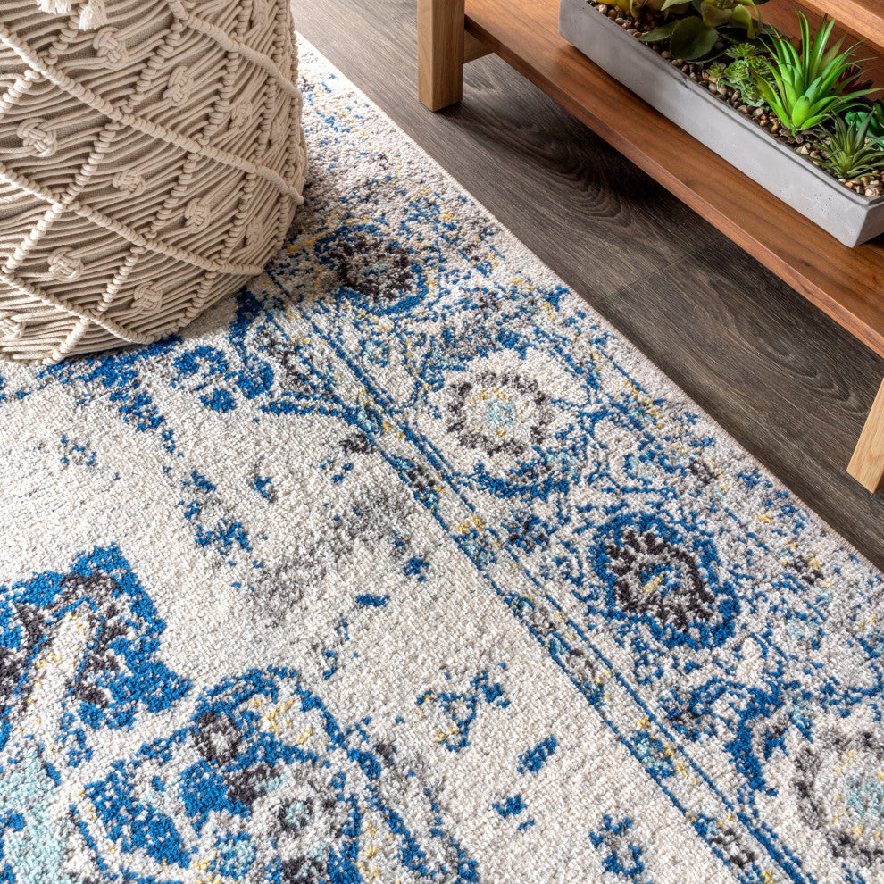 Modern Persian Boho Vintage Medallion Area Rug, 2 X 8