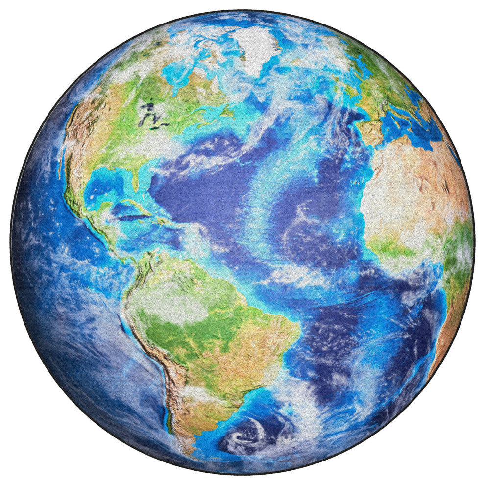 Flagship Carpets VA1001-27FS 6' Round All Round The World Educational Rug