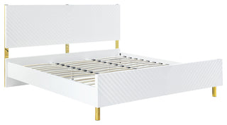 ACME Gaines Queen Bed, White High Gloss Finish