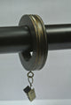 1 3/4" Banded Designer Curtain Rings, Burnt Gold, Set of 14