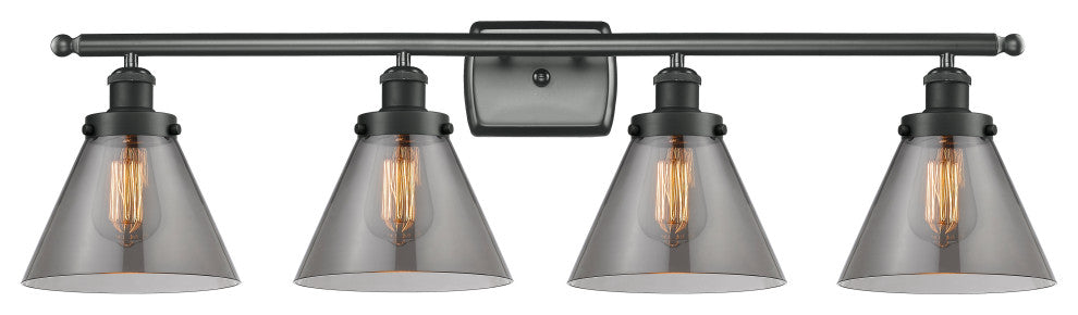 INNOVATIONS LIGHTING 916-4W-BK-G43 Large Cone 3 Light Bath Vanity Light