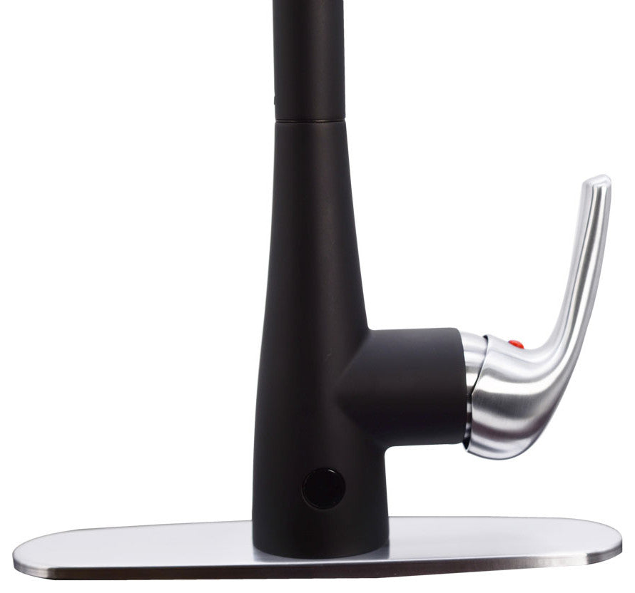 Kitchen Dual Sensor Automatic Touch Controlled Faucet, Black/SS