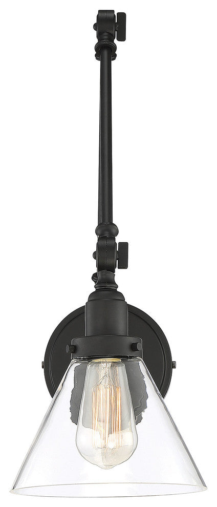 Drake 1-Light Adjustable Sconce, Matte Black