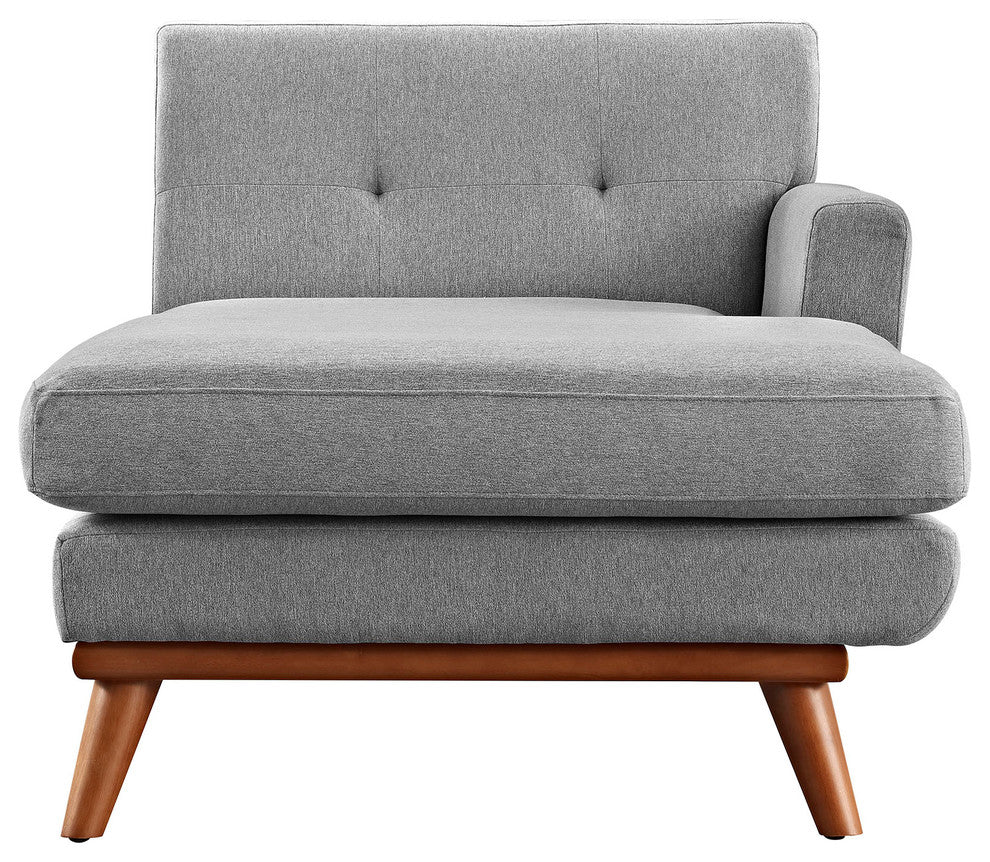 Modern Contemporary Right-Arm Chaise , Gray, Fabric