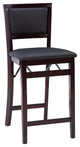 Pemberly Row Wood Bar Stool Chair in Merlot - Square Seat & Footrest & Backrest
