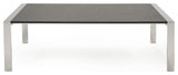 Modrest Fauna Modern Elm Grey and Stainless Steel Chrome Dining Table