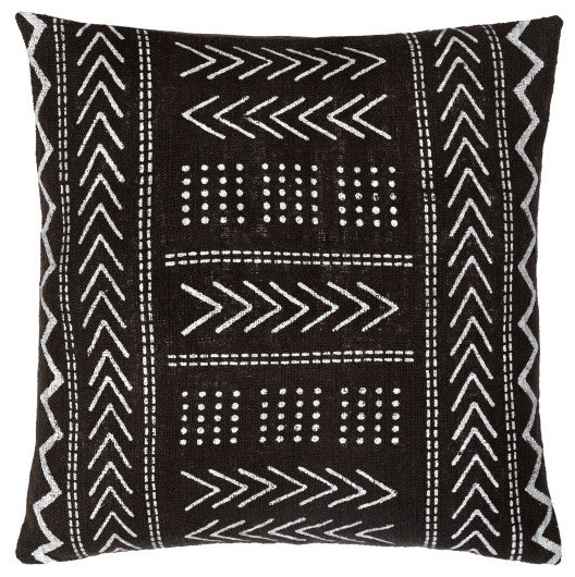 Surya Malian Black Pillow Shell With Polyester Insert 18"H X 18"W