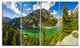 Greeny Alpine Reservoir, Landscape Canvas Art Print, 48"x28", 4 Panels