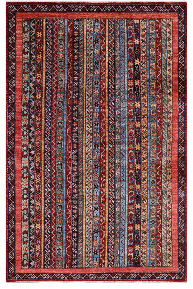 Hand Knotted Shall Persian Gabbeh Wool Rug 5' 1" X 7' 11" Q11154