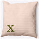 18" x 18" Modern Monogram Indoor/Outdoor Polyester Throw Pillow, Olive