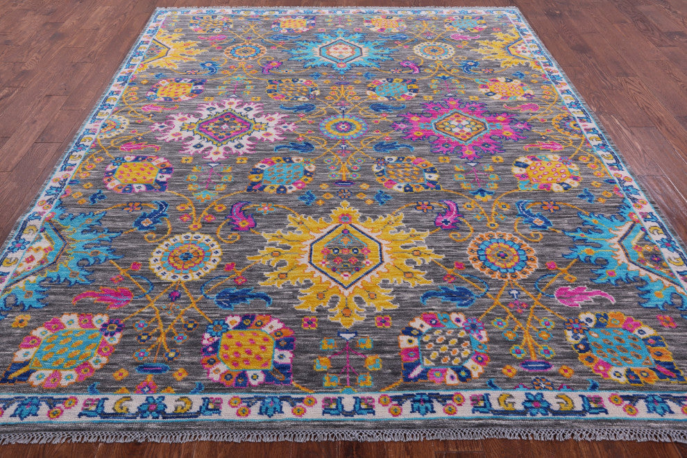 Turkish Oushak Handmade Wool Rug 8' 3" X 9' 7" - Q15670