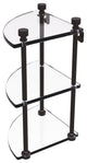 Foxtrot Three Tier Corner Glass Shelf, Oil Rubbed Bronze