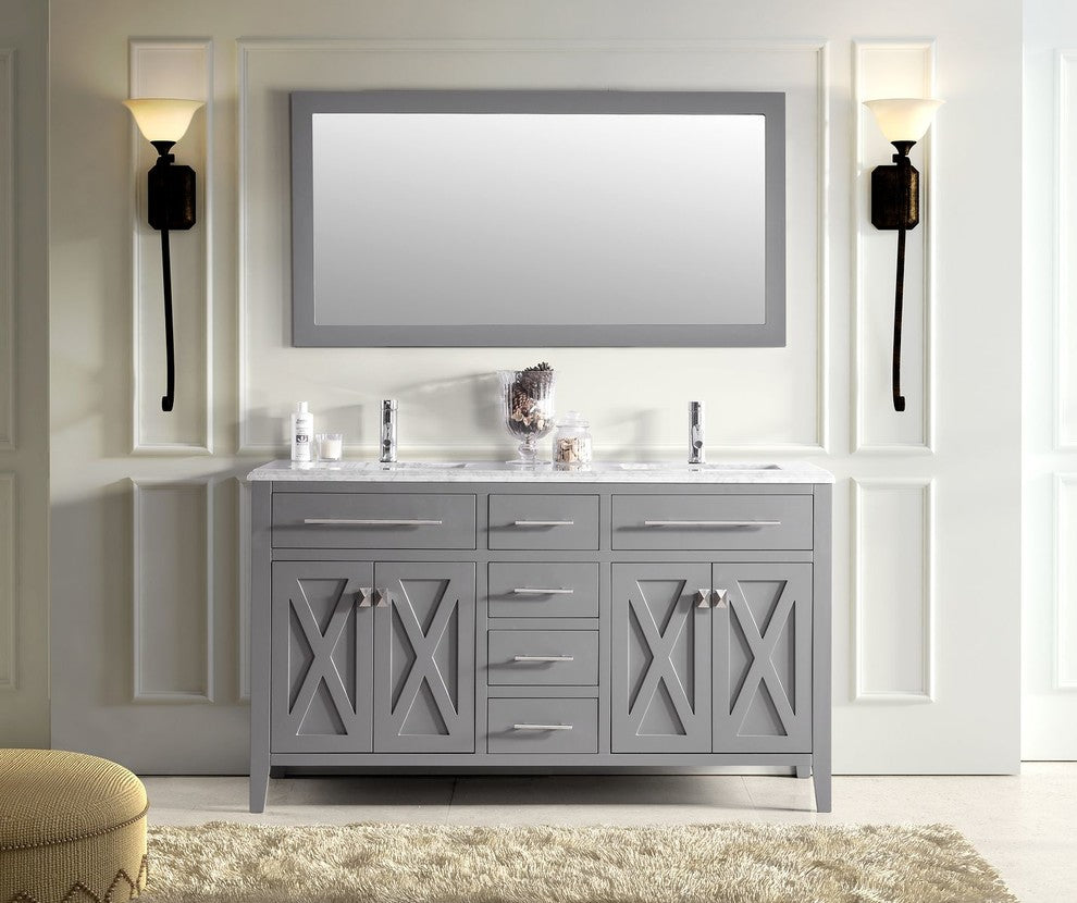 Wimbledon Vanity, Gray, 60"