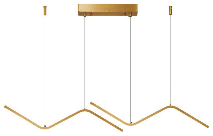 MIRODEMIÂ® Gilette | Black/Gold LED Pendant Lighting for Dining Room, Gold