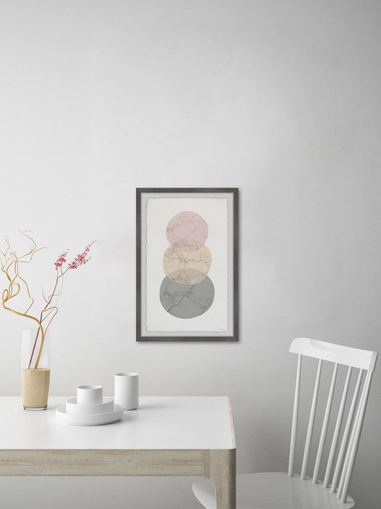 "Marbled Circles" Framed Painting Print, 16"x24"