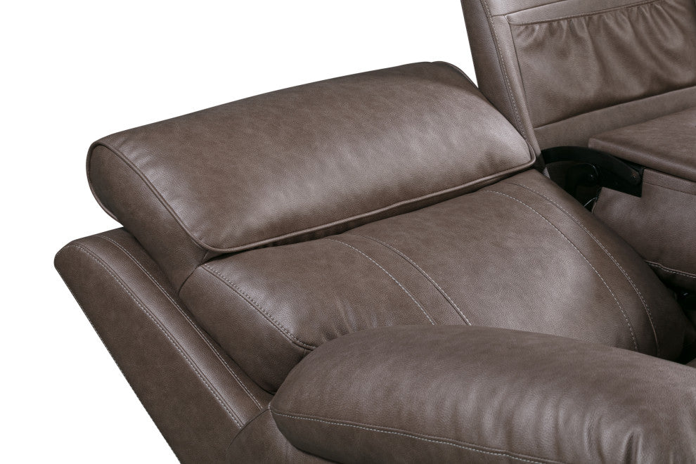 Theon Stokes Toffee 6 Piece Manual Reclining Sectional and Entertainment Console