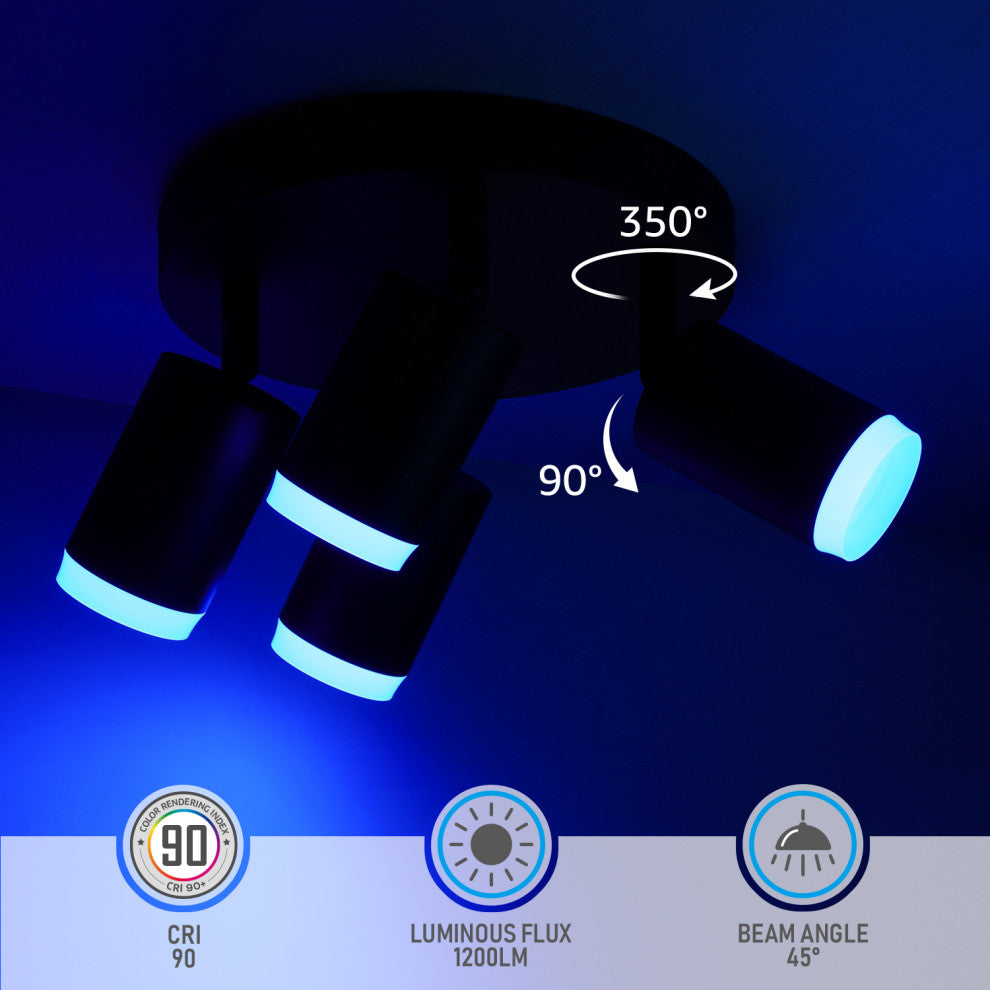 2 Pack LED Smart RGB Ceiling Spotlights Directionaland Dimmable