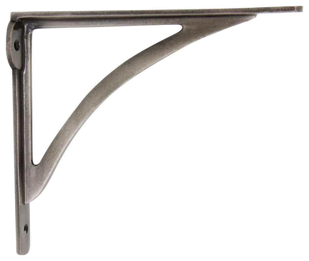 Iron Shelf Bracket, Antique Nickel, Medium