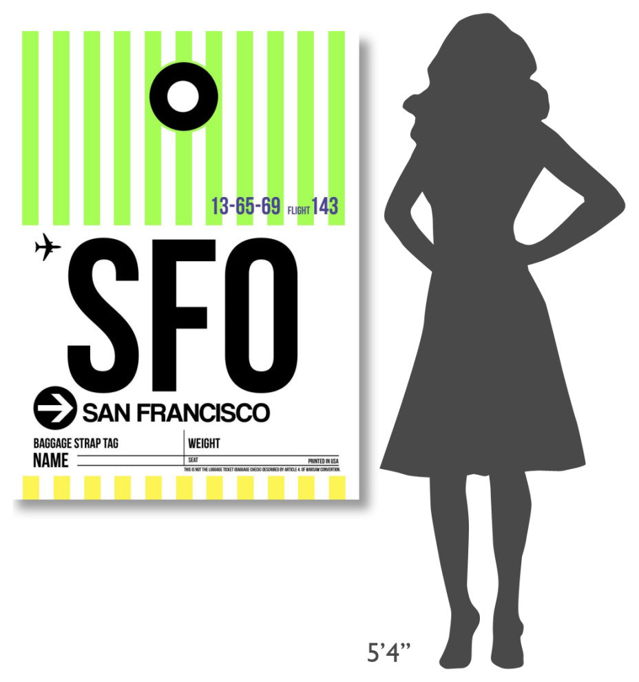 "SFO San Francisco Luggage Tag 3" Fine Art Print