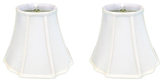 Royal Designs Flare Bottom Outside Corner Scalloped Basic Lamp Shade, Beige, Whi